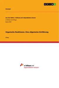 Organische Reaktionen. Eine allgemeine Einführung_cover