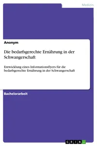 Die bedarfsgerechte Ernährung in der Schwangerschaft_cover
