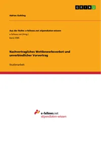 Nachvertragliches Wettbewerbsverbot und unverbindlicher Vorvertrag_cover