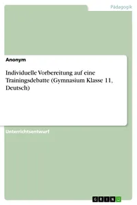 Individuelle Vorbereitung auf eine Trainingsdebatte_cover