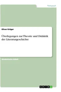 Überlegungen zur Theorie und Didaktik der Literaturgeschichte_cover