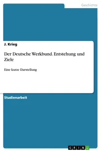 Der Deutsche Werkbund. Entstehung und Ziele_cover