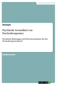 Psychische Gesundheit von Psychotherapeuten_cover