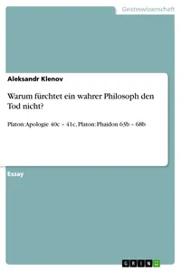 Warum fürchtet ein wahrer Philosoph den Tod nicht?_cover