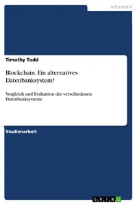 Blockchain. Ein alternatives Datenbanksystem?_cover