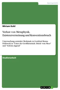Verlust von Metaphysik, Existenzverneinung und Konventionsbruch_cover