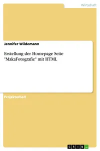 Erstellung der Homepage Seite "MakaFotografie" mit HTML_cover