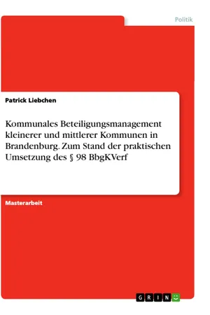 Kommunales Beteiligungsmanagement kleinerer und mittlerer Kommunen in Brandenburg. Zum Stand der praktischen Umsetzung des § 98 BbgKVerf