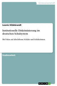 Institutionelle Diskriminierung im deutschen Schulsystem_cover