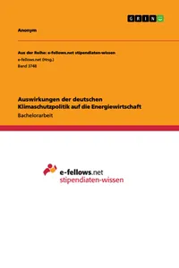 Auswirkungen der deutschen Klimaschutzpolitik auf die Energiewirtschaft_cover