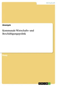 Kommunale Wirtschafts- und Beschäftigungspolitik_cover