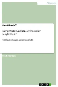 Der gerechte Aufsatz. Mythos oder Möglichkeit?_cover