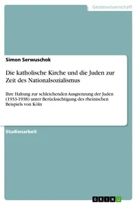 Die katholische Kirche und die Juden zur Zeit des Nationalsozialismus_cover