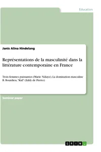 Représentations de la masculinité dans la littérature contemporaine en France_cover