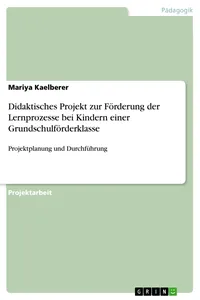Didaktisches Projekt zur Förderung der Lernprozesse bei Kindern einer Grundschulförderklasse_cover