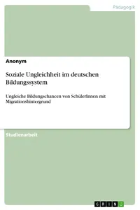 Soziale Ungleichheit im deutschen Bildungssystem_cover