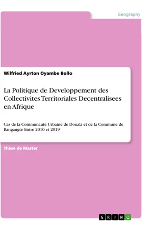 La Politique de Developpement des Collectivites Territoriales Decentralisees en Afrique