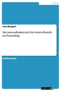 Die Anwendbarkeit des Vier-Seiten-Modells im Praxisalltag_cover