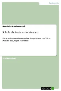 Schule als Sozialisationsinstanz_cover