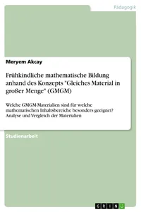 Frühkindliche mathematische Bildung anhand des Konzepts "Gleiches Material in großer Menge_cover