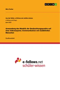 Anwendung des Modells der Beobachtungspunkte auf eine Videosequenz. Kommunikation mit taubblinden Menschen_cover