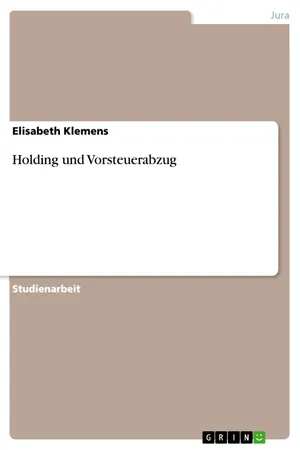 Holding und Vorsteuerabzug