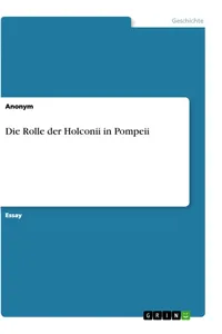 Die Rolle der Holconii in Pompeii_cover