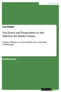 Von Tieren und Tiergestalten in den Märchen der Brüder Grimm_cover