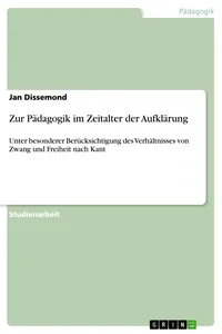 Zur Pädagogik im Zeitalter der Aufklärung_cover