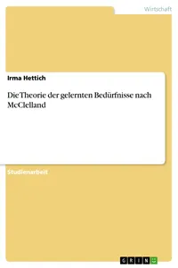 Die Theorie der gelernten Bedürfnisse nach McClelland_cover