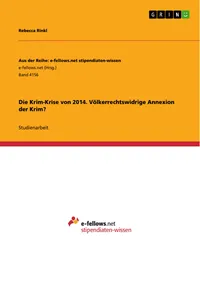 Die Krim-Krise von 2014. Völkerrechtswidrige Annexion der Krim?_cover