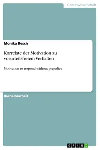 Korrelate der Motivation zu vorurteilsfreiem Verhalten_cover