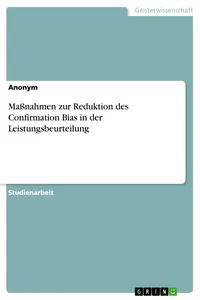 Maßnahmen zur Reduktion des Confirmation Bias in der Leistungsbeurteilung_cover