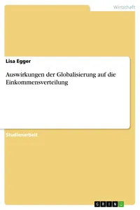 Auswirkungen der Globalisierung auf die Einkommensverteilung_cover