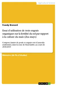 Essai d'utilisation de trois engrais organiques sur la fertilité du sol par rapport à la culture du maïs_cover