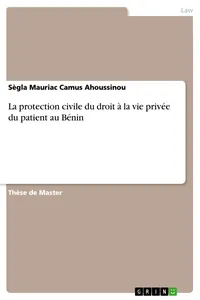 La protection civile du droit à la vie privée du patient au Bénin_cover