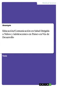 Educación/Comunicación en Salud Dirigida a Niños y Adolescentes en Países en Vía de Desarrollo_cover