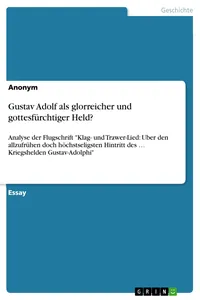 Gustav Adolf als glorreicher und gottesfürchtiger Held?_cover
