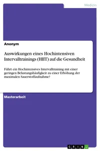 Auswirkungen eines Hochintensiven Intervalltrainings auf die Gesundheit_cover