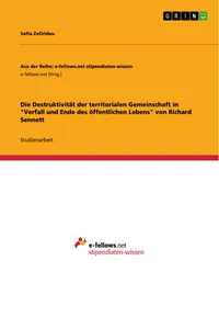 Die Destruktivität der territorialen Gemeinschaft in "Verfall und Ende des öffentlichen Lebens" von Richard Sennett_cover