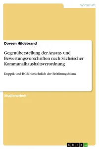 Gegenüberstellung der Ansatz- und Bewertungsvorschriften nach Sächsischer Kommunalhaushaltsverordnung_cover