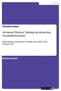 Advanced Practice Nursing im deutschen Gesundheitssystem_cover