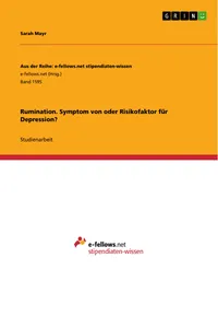 Rumination. Symptom von oder Risikofaktor für Depression?_cover