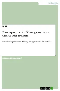 Frauenquote in den Führungspositionen. Chance oder Problem?_cover