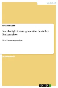 Nachhaltigkeitsmanagement im deutschen Bankensektor_cover