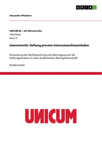 Internetrecht. Haftung privater Internetanschlussinhaber_cover
