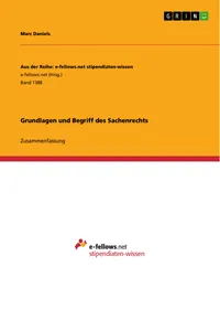 Grundlagen und Begriff des Sachenrechts_cover