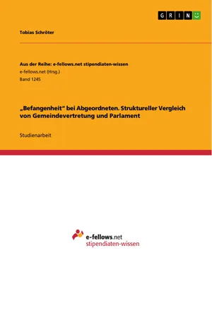 "Befangenheit" bei Abgeordneten. Struktureller Vergleich von Gemeindevertretung und Parlament