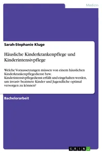 Häusliche Kinderkrankenpflege und Kinderintensivpflege_cover