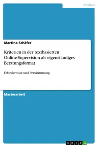 Kriterien in der textbasierten Online-Supervision als eigenständiges Beratungsformat_cover